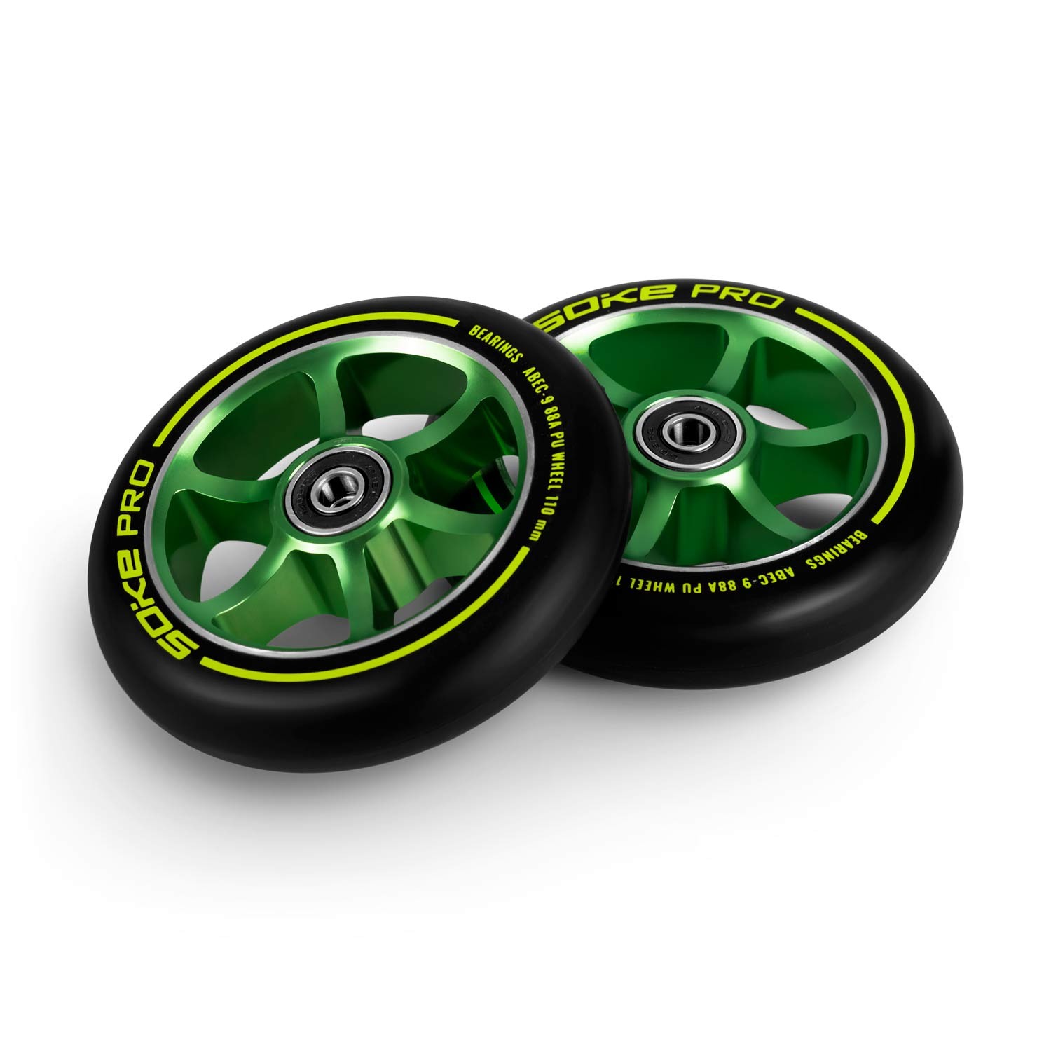 Kółka do hulajnogi 110 mm zielone 2 szt Liczba sztuk 2 szt.