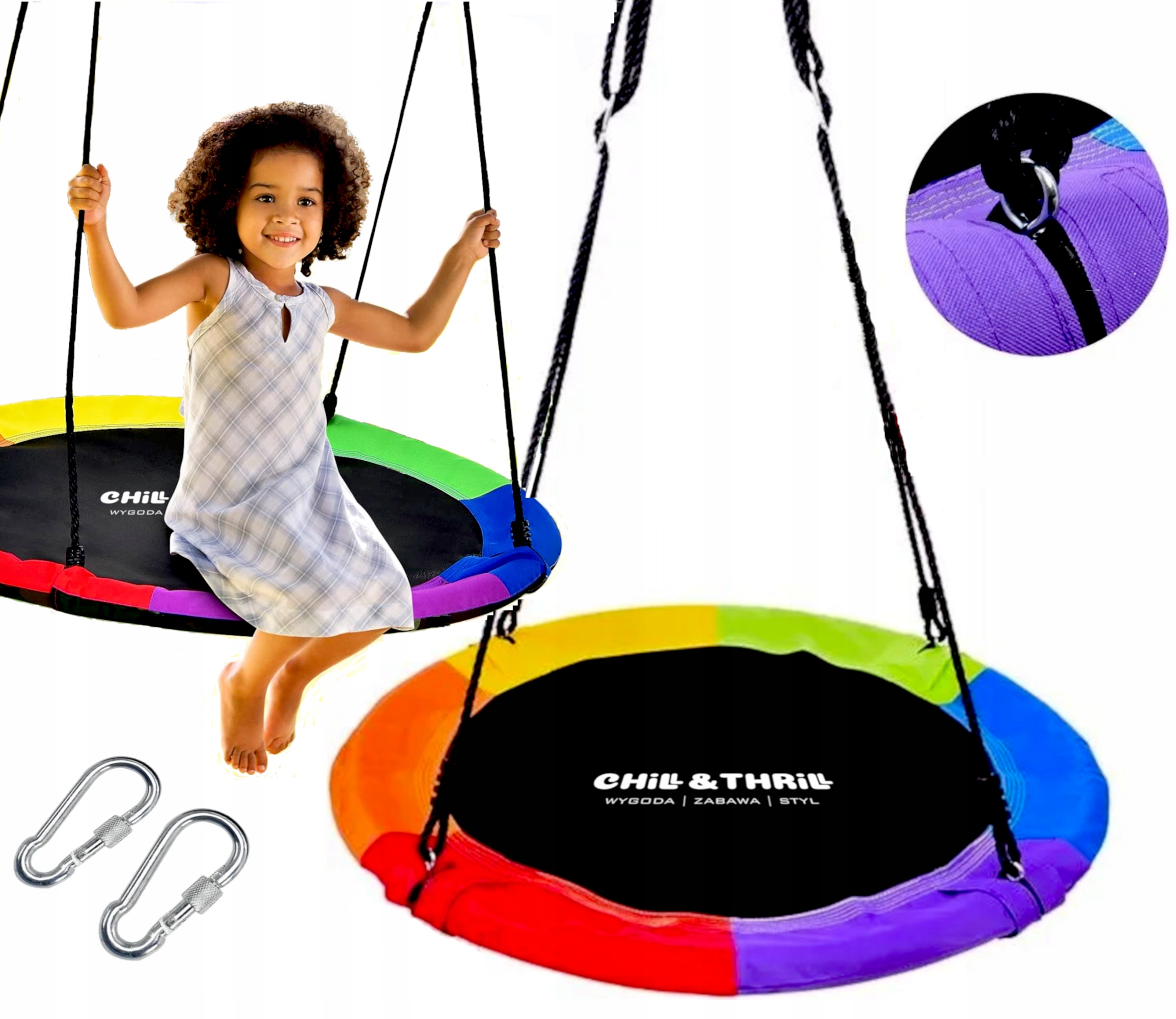 Huśtawka Dla Dzieci Bocianie Gniazdo Plac Zabaw Ogrodowa 100CM Mocna 150KG