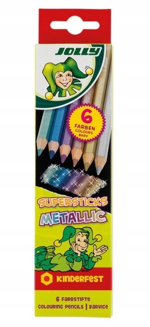 

Kredki 6szt. Kolorowe metaliczne Supersticks Jolly