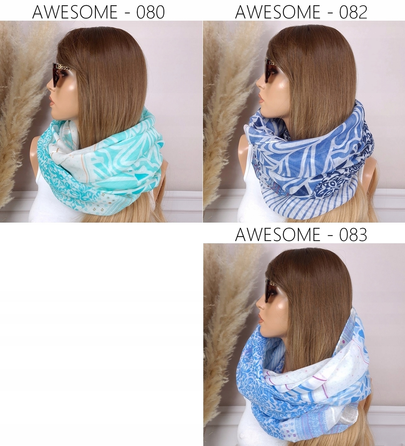 Duży KOMIN Szal WIOSENNY apaszka szalik - DUŻO KOLORÓW i WZORÓW Długość 180 cm