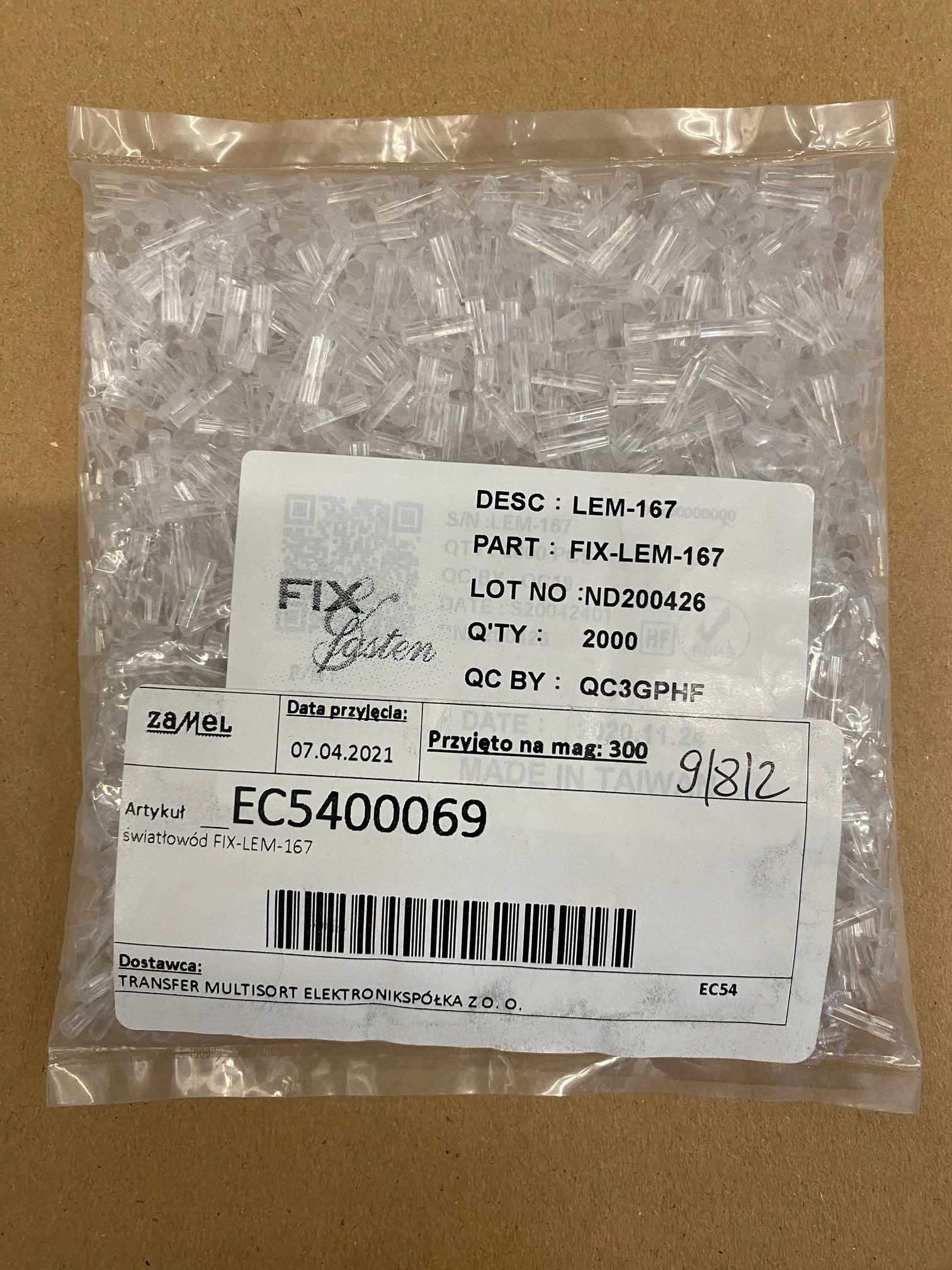 Światłowód FIX-LEM-167 2000szt.