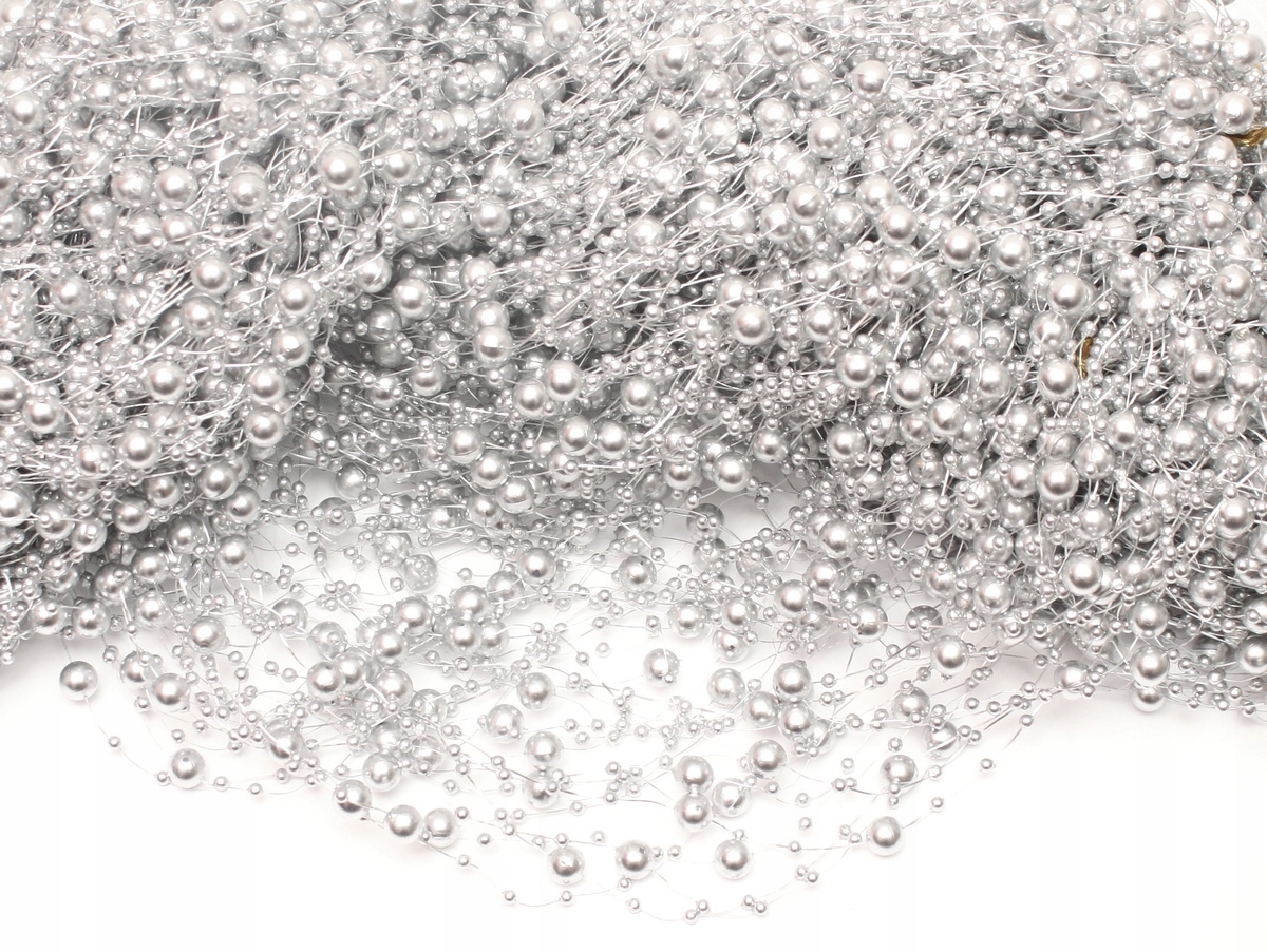 GIRLANDA perłowa perły 1szt 130cm srebrna