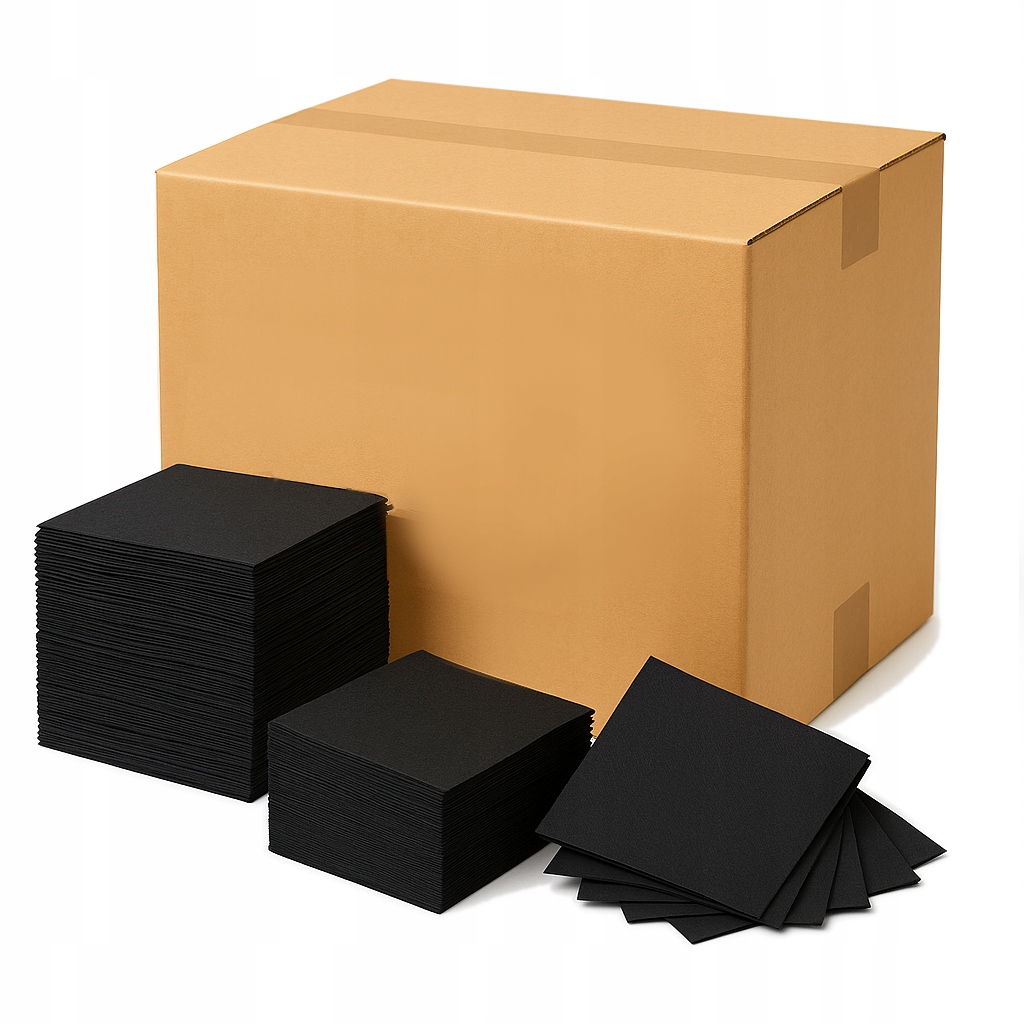 Serwetki czarne barmańskie koktajlowe Papstar 10x10cm 2000 szt [16x125szt]