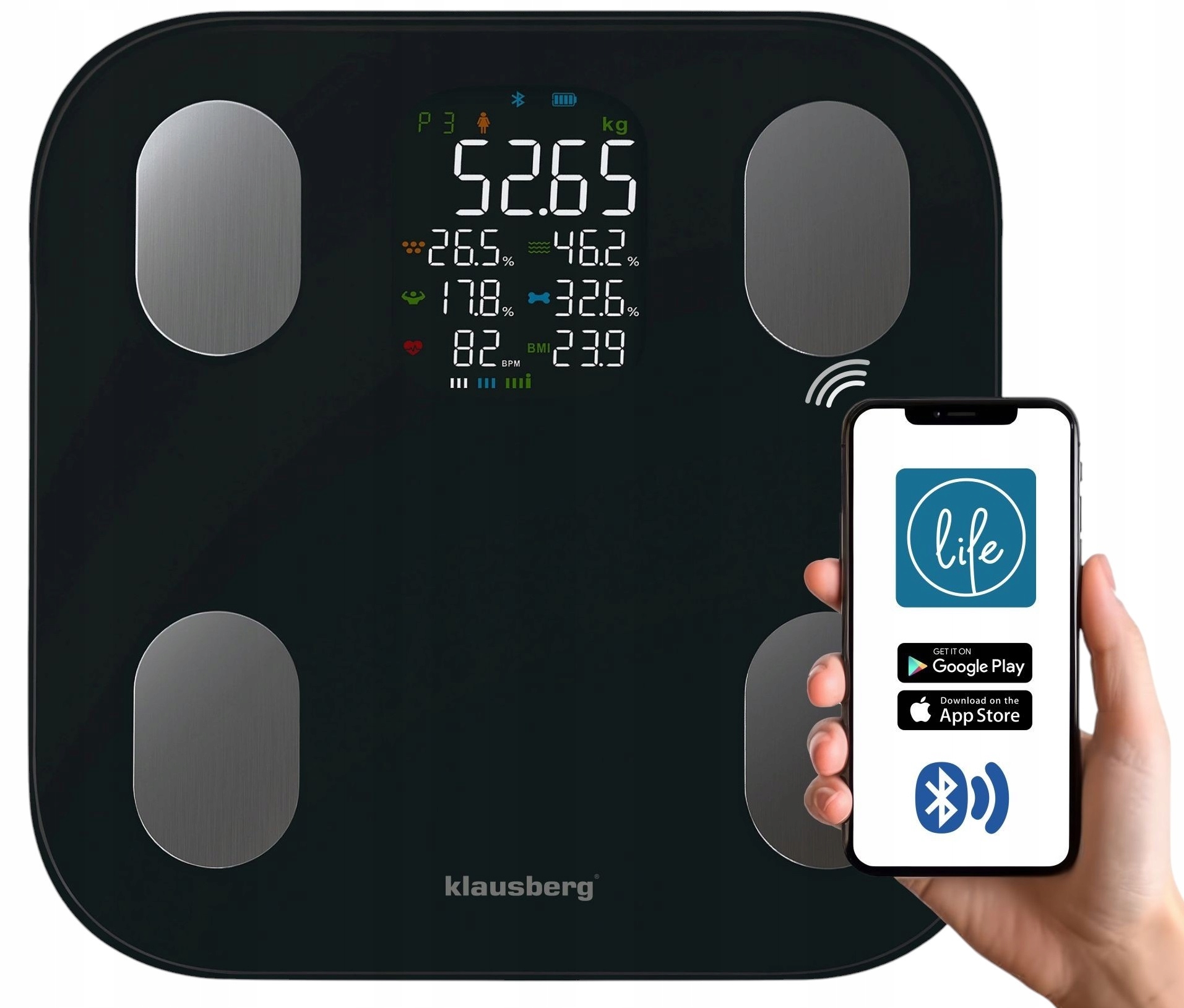 Elektronická analytická koupelnová váha Bmi Klausberg Smart