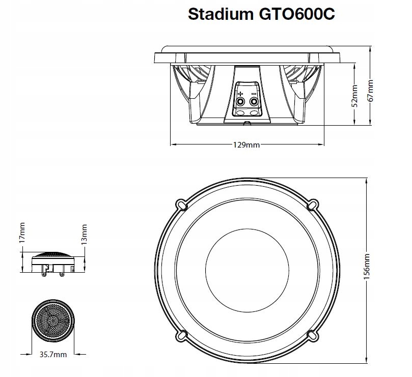 JBL STADIUM GTO 600C GŁOŚNIKI SAMOCHODOWE 100-300W Model Stadium GTO 600C