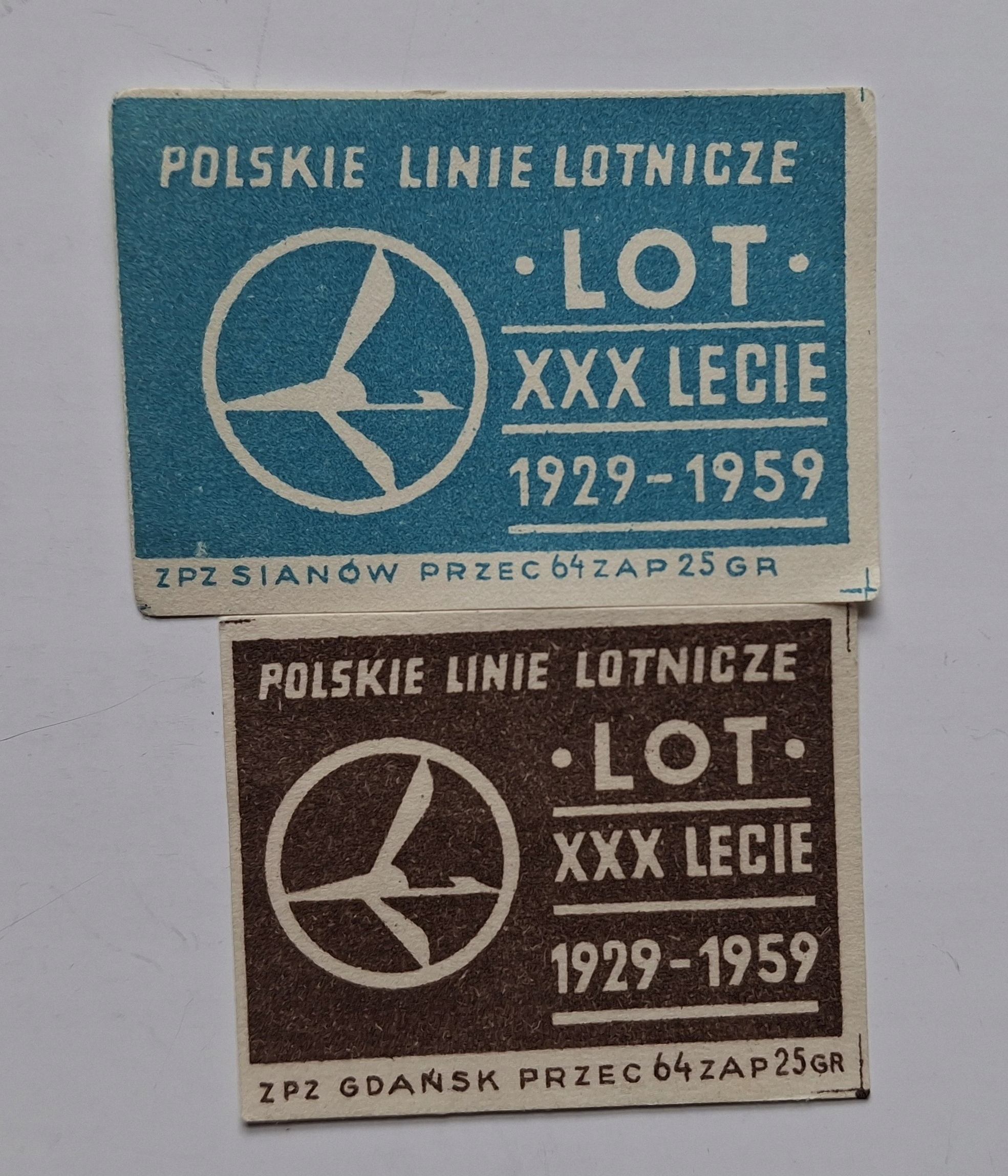 PLL LOT - 2 ETYKIETY ZPZ