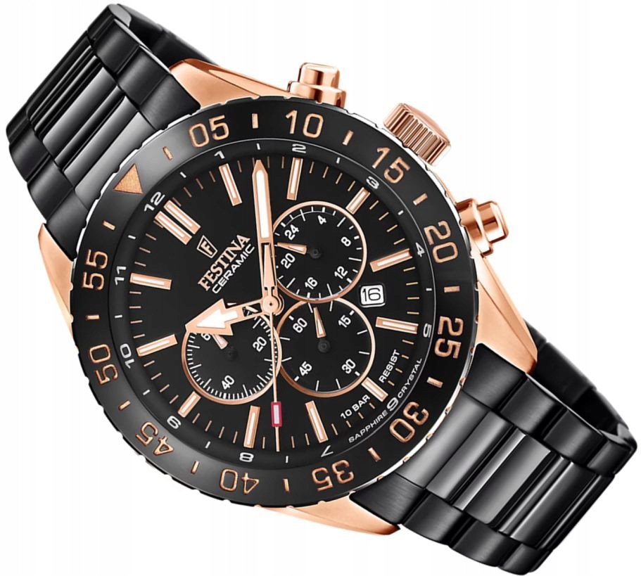 Mládežnické Sportovní Hodinky Festina F20578/1 Ceramic Černý Safír 44 mm