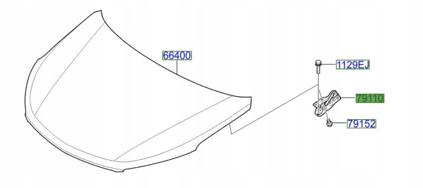 Hyundai OE91102w000 петля капота