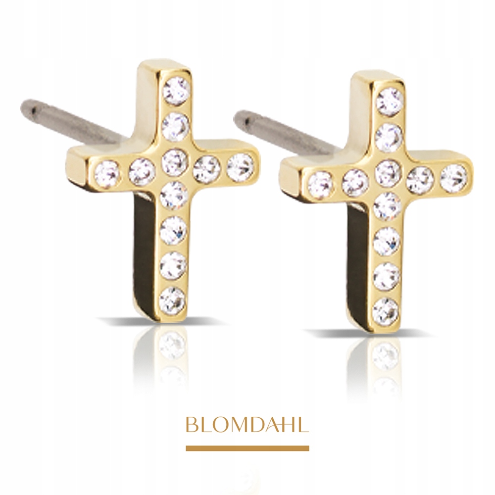 Blomdahl Náušnice Brilliance Cross Crystal 8 mm