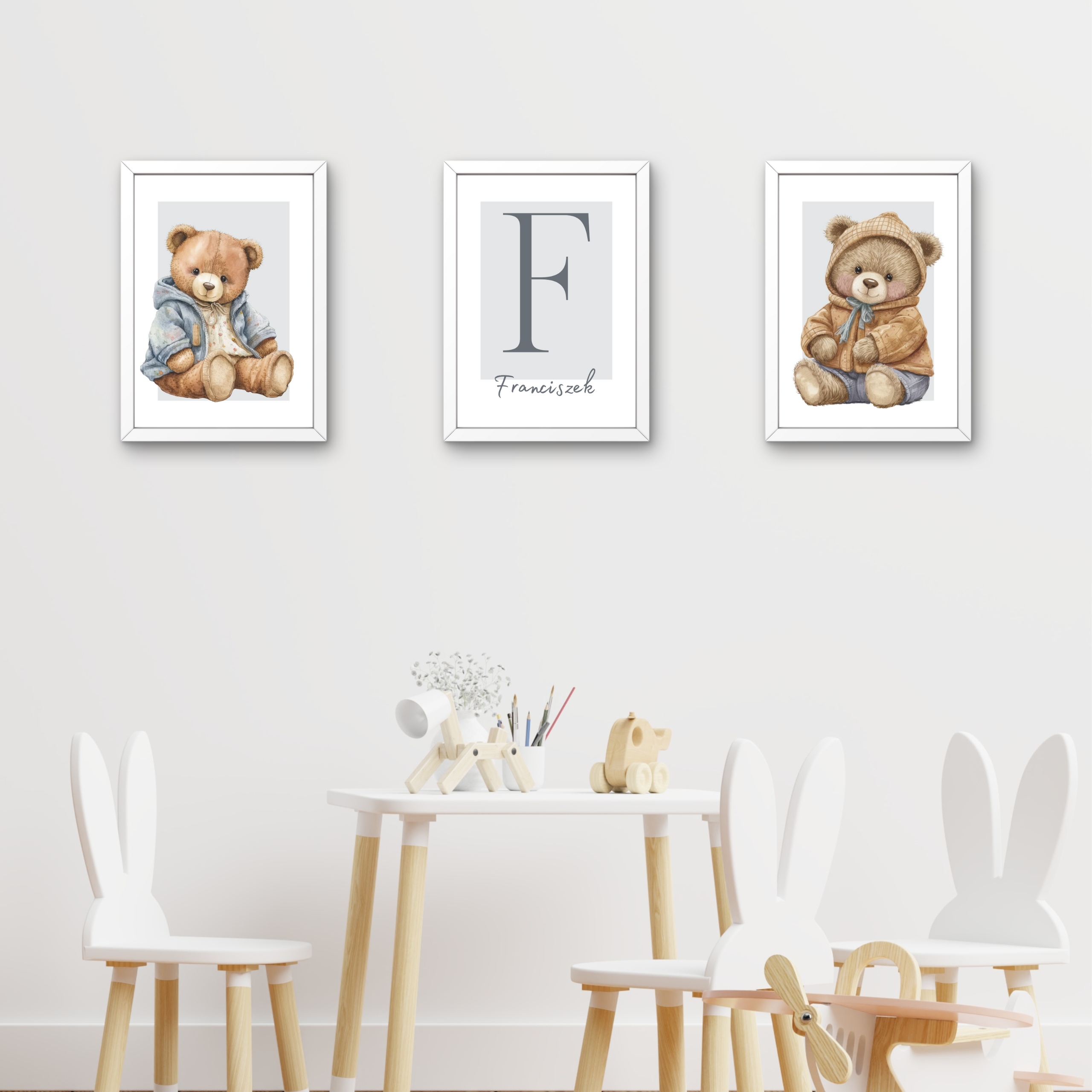 OBRAZKI DO POKOJU DZIECIĘCEGO CHŁOPCA ZESTAW PLAKATY A4 MISIE IMIĘ DZIECKA Bohater Inny