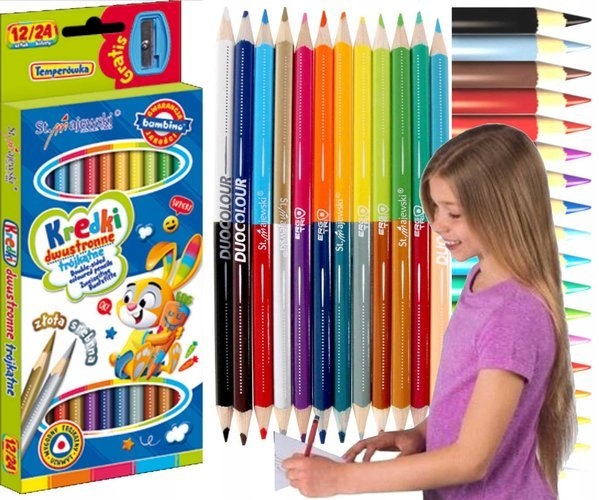 

Kredki Dwustronne Trójkątne 12/24 Bambino