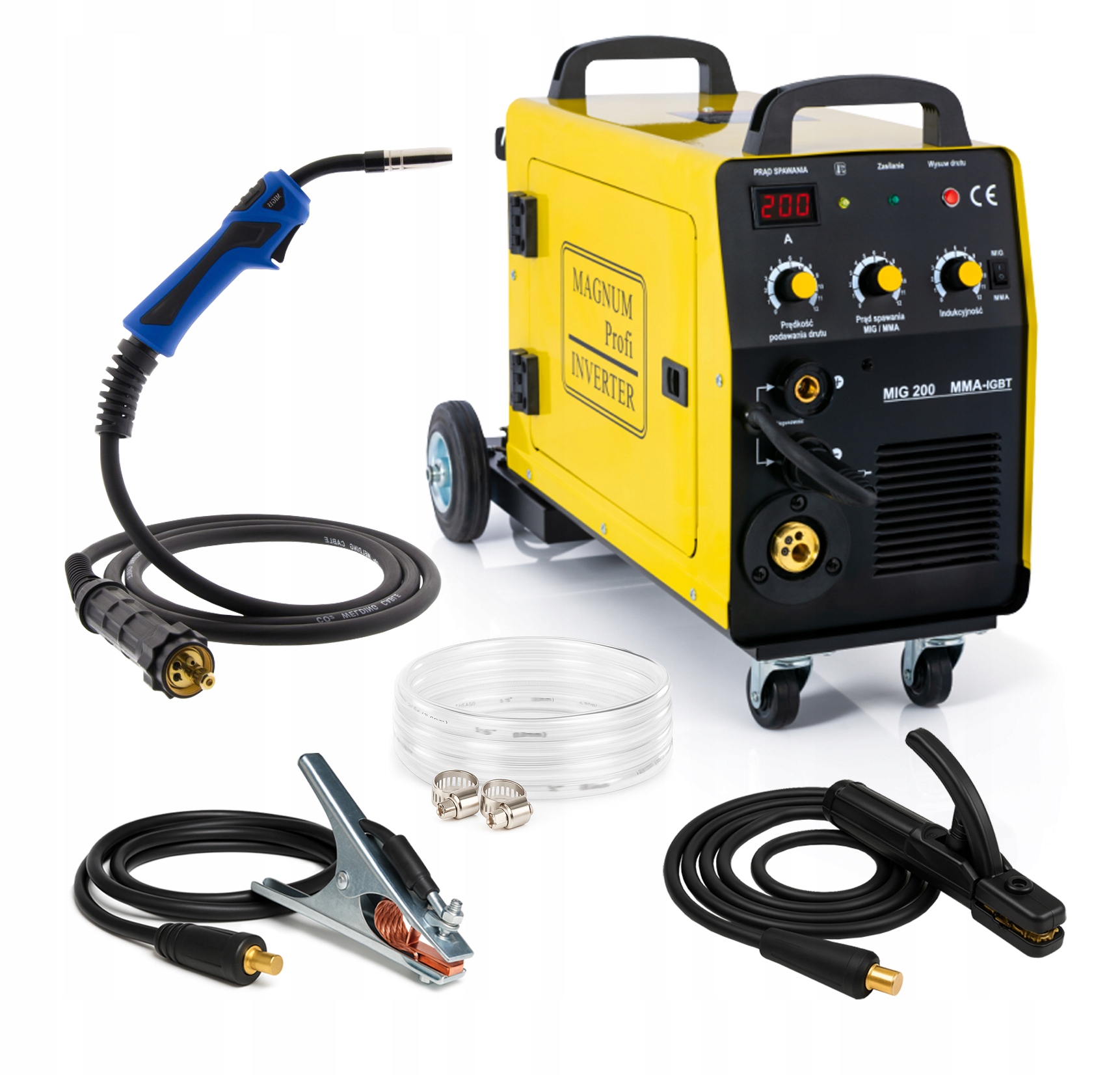 Spawarka Magnum 200 Kn Mig/mag Tig Mma Igbt Migomat 200A stal, nierdzewna