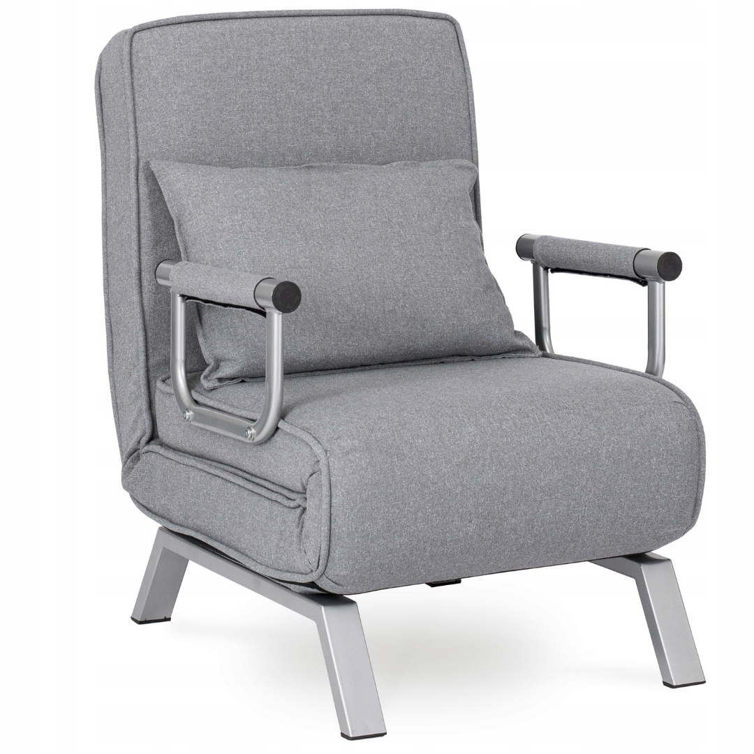 Rozkládací odpočinkové křeslo Lehátko na spaní Látka Šedá Bart