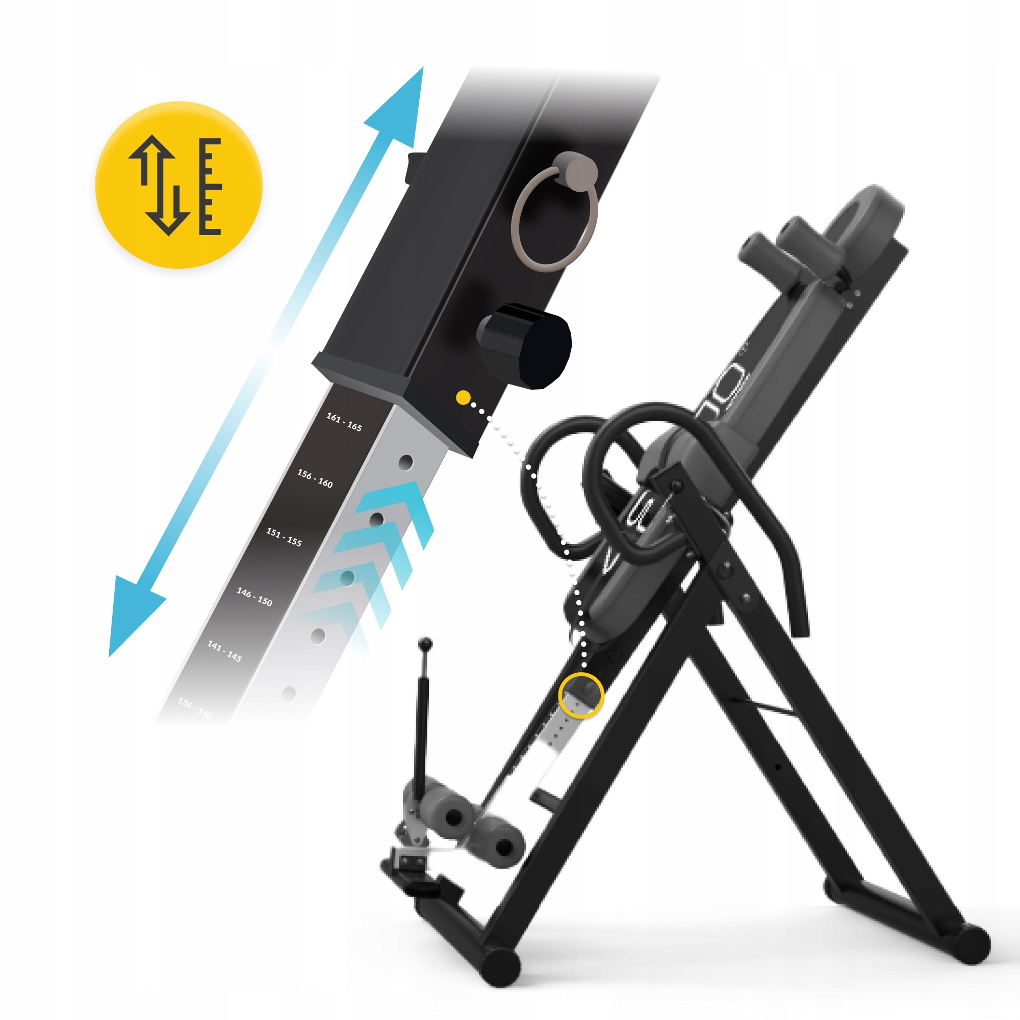 ИНВЕРСИОННАЯ ТРЕНИРОВОЧНАЯ СКАМЬЯ ГРАВИТАЦИОННАЯ ДЛЯ УПРАЖНЕНИЙ, РЕГУЛИРУЕМАЯ Тип: Регулируемая