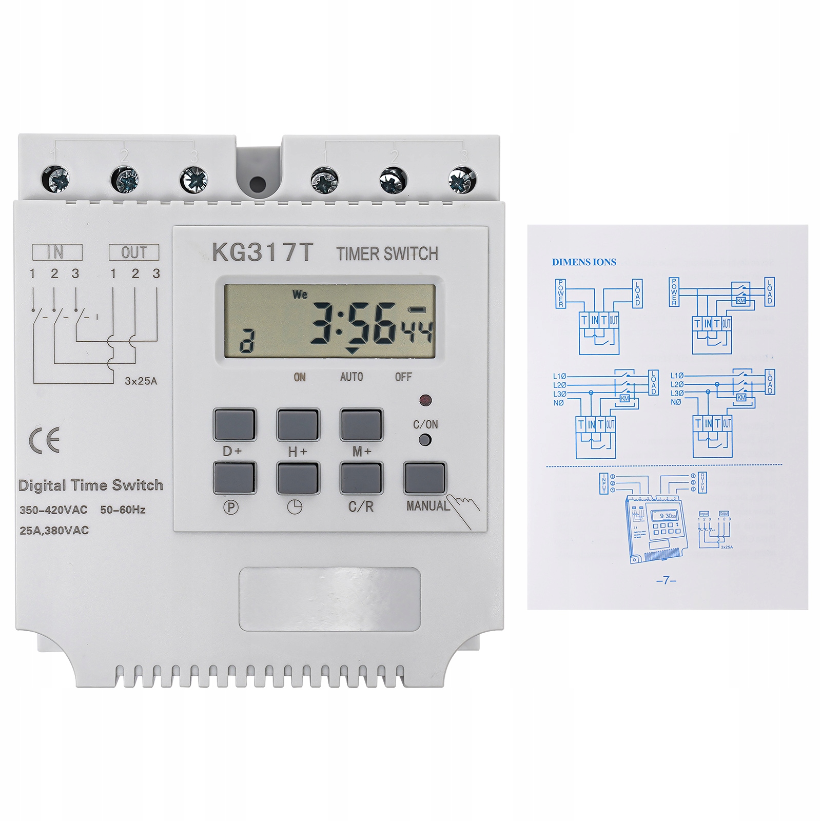 380V 25A WŁĄCZNIK WYŁĄCZNIK CZASOWY TRÓJFAZOWY EAN (GTIN) 6944248822960