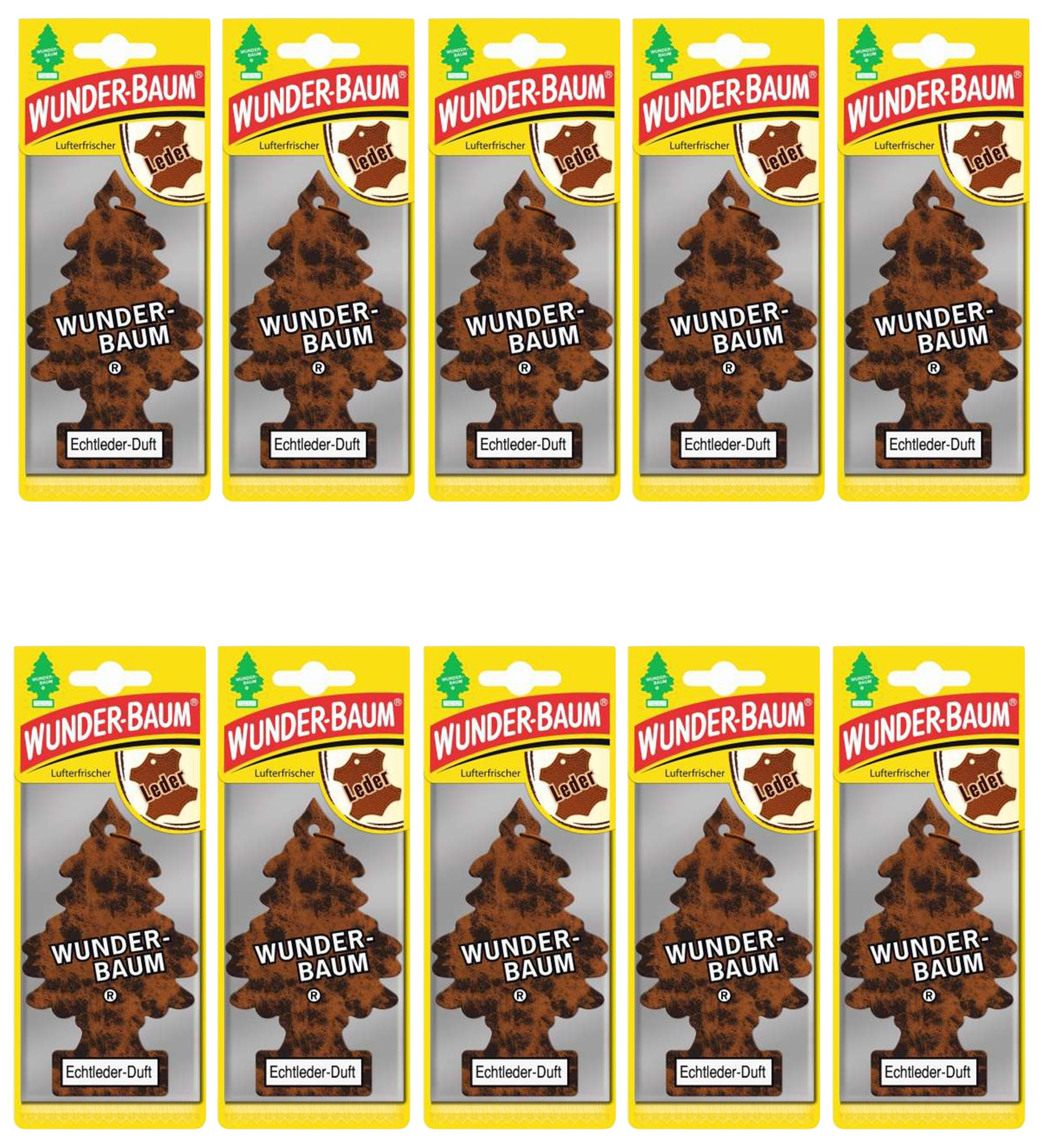 10x Choinka zapachowa Wunder Baum Skóra Leather zapach do auta samochodu