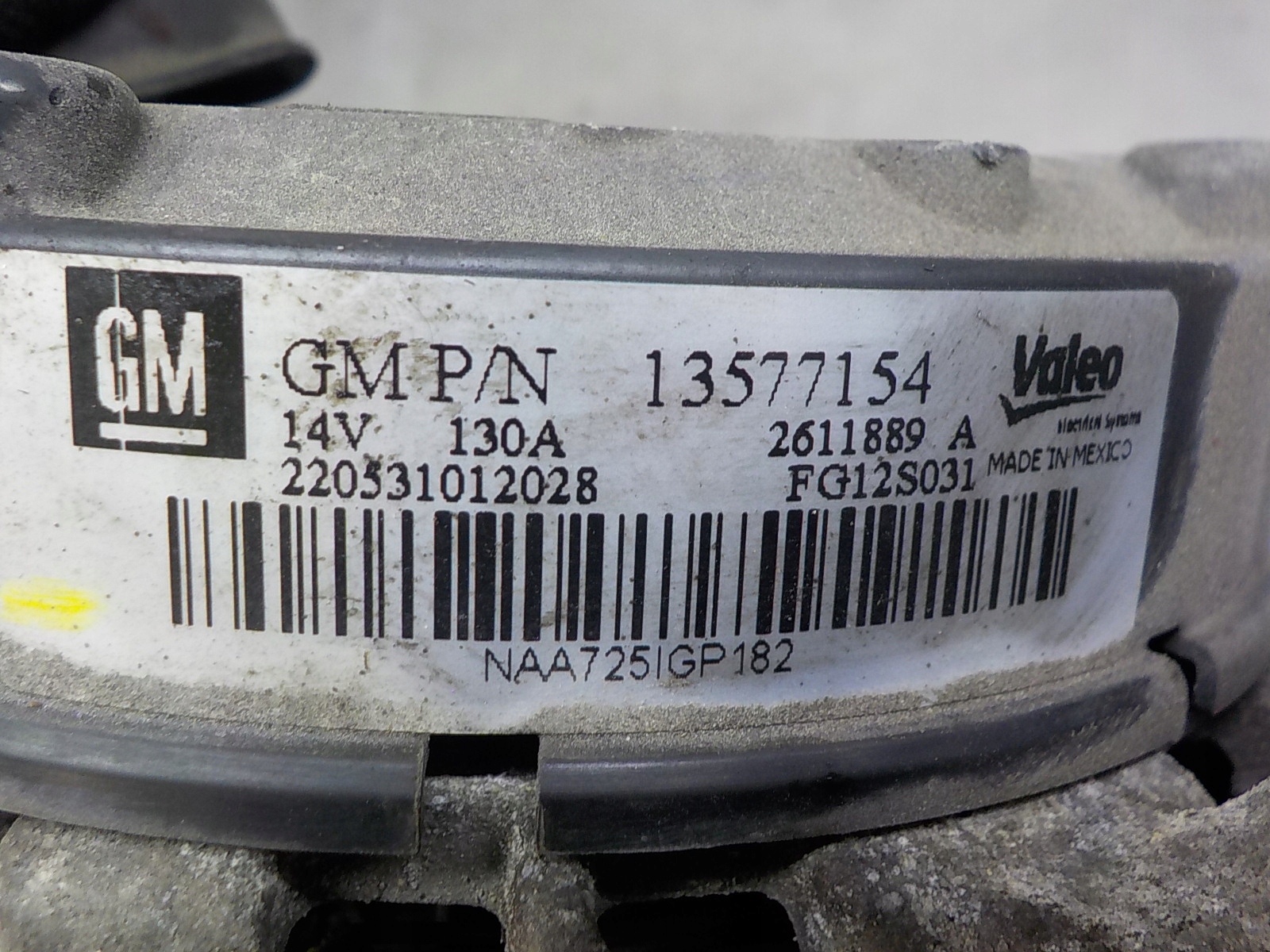 OPEL MOKKA 1.4 16V B ALTERNATOR 13577154