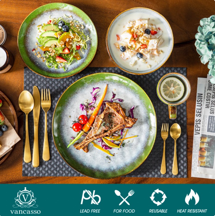 Zastawa obiadowa kamionka zestaw Vancasso STARRY zielony 32 szt / 8 osób EAN (GTIN) 6941718516503