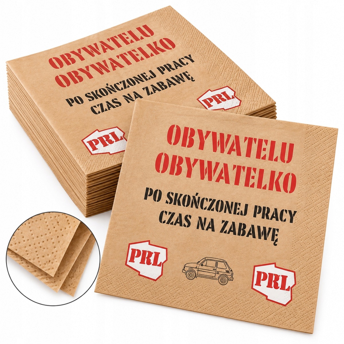 Serwetki Prl papierowe urodzinowe Obywatelu na urodziny party 20szt 33cm