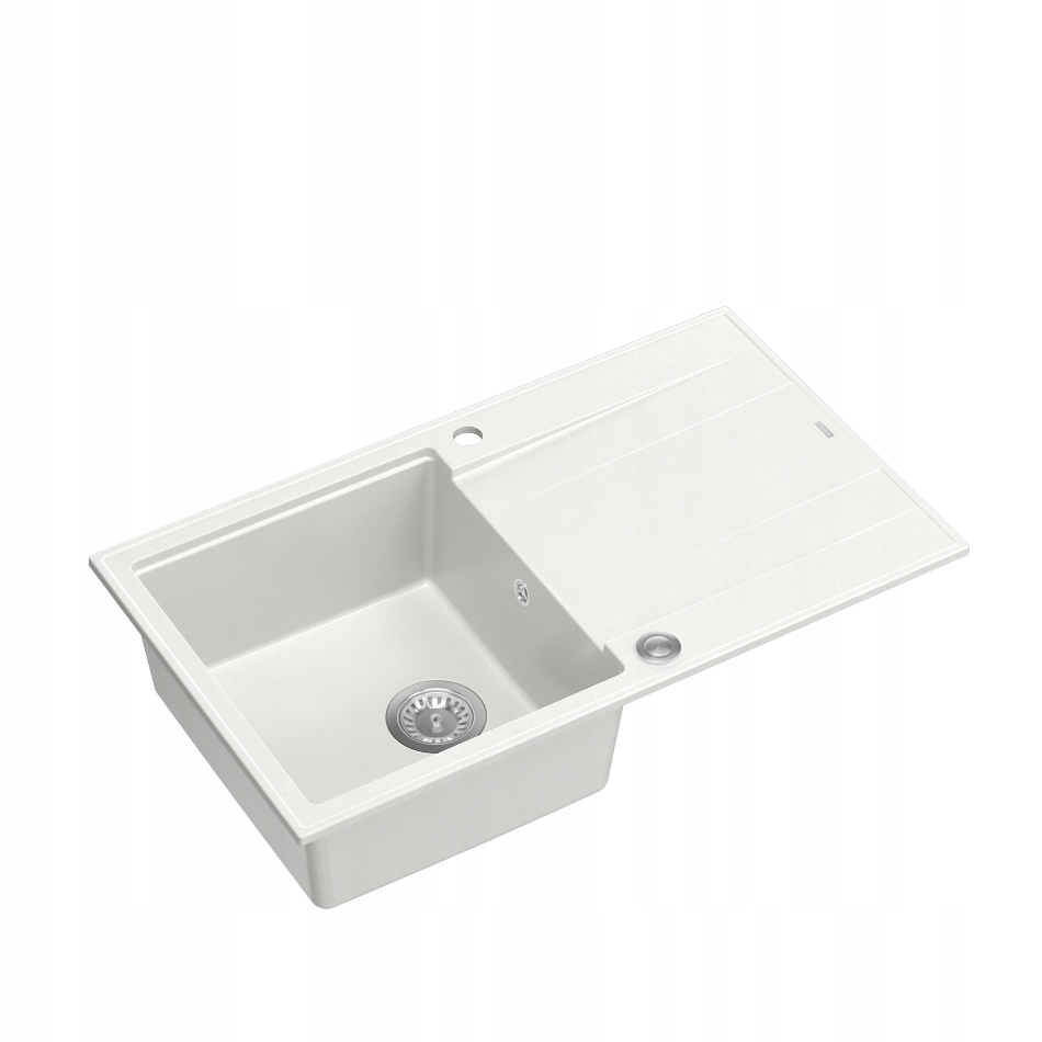 Quadron Drez Evan 111 Kuchynský drez biely odkvapkávacia oceľ 86x50 cm