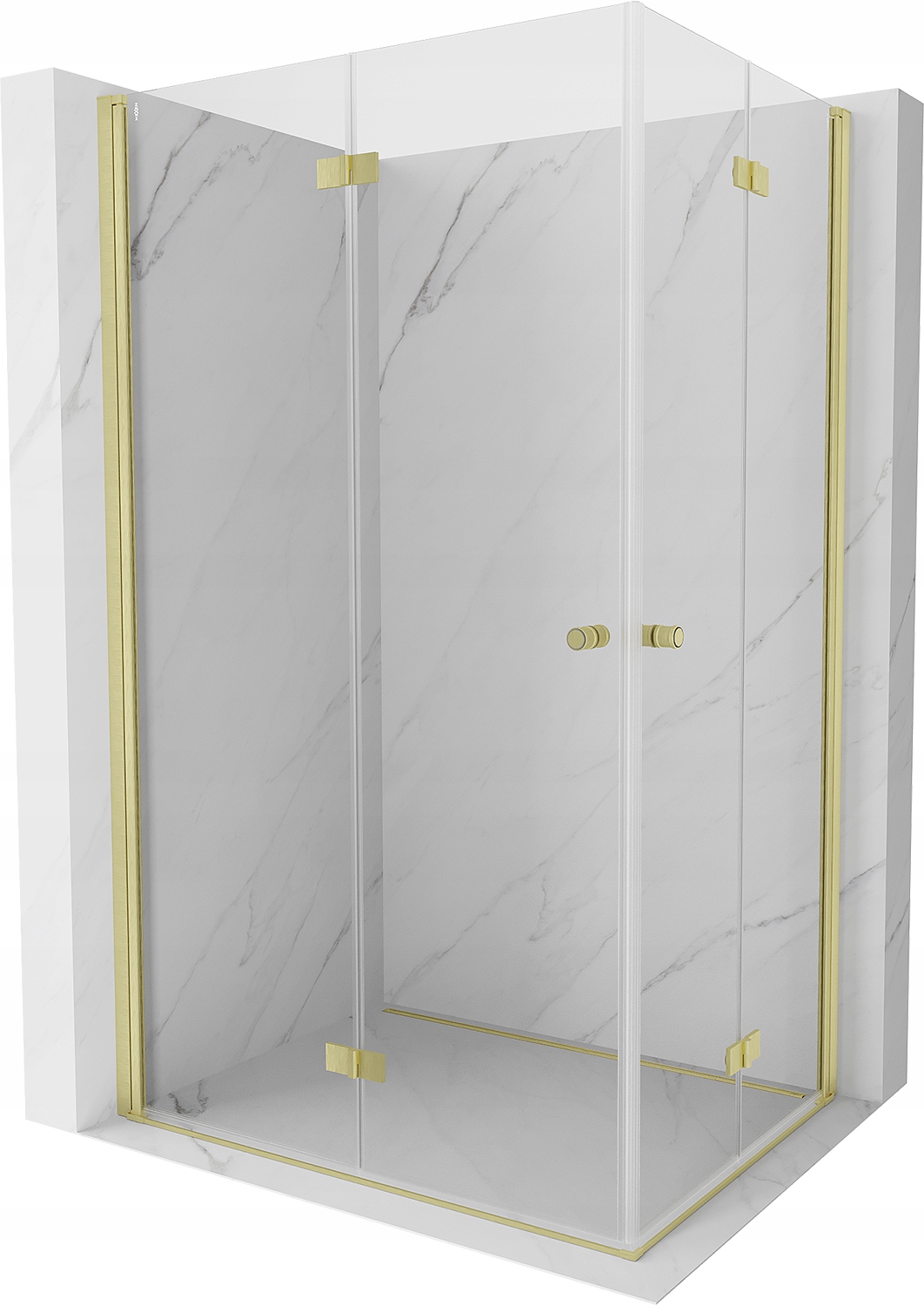 Mexen Mist-f Duo Kabina Prysznicowa 110X100 Transparent Złota Szczotka