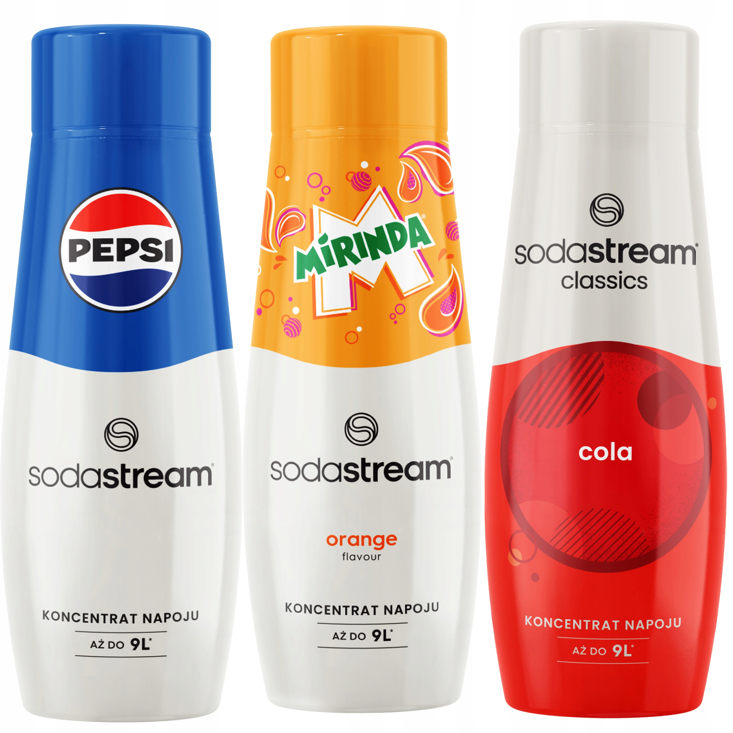 SODASTREAM Koncentraty do Wody Gazowanej COLA + PEPSI + MIRINDA, 3 x 440 ml