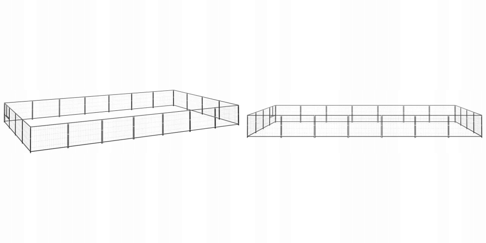 Černá, Kotec pro psa, ocelová, 28 m²