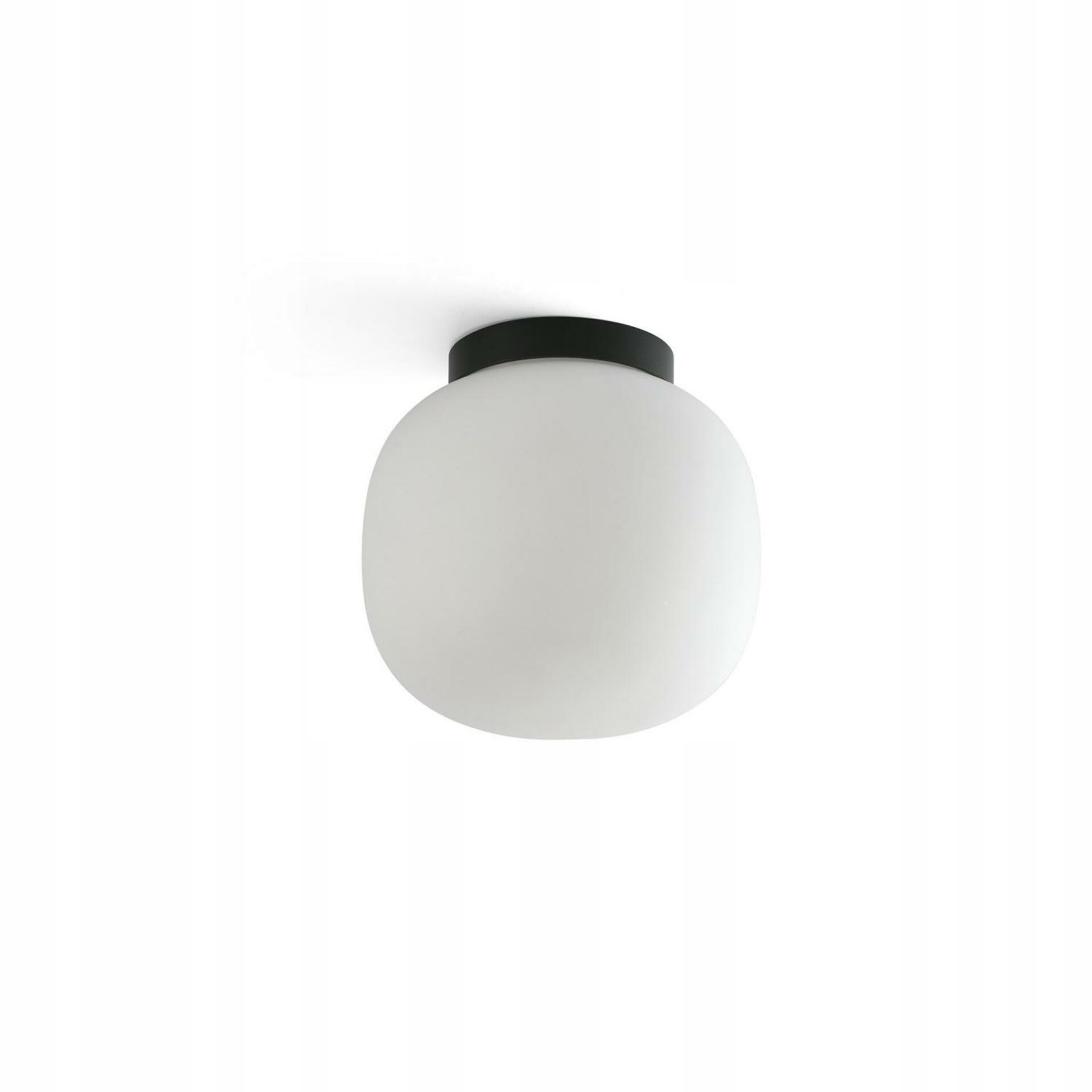 Faro Amelia čierne stropné svietidlo, IP44, E27, oceľ sklo, 215 mm