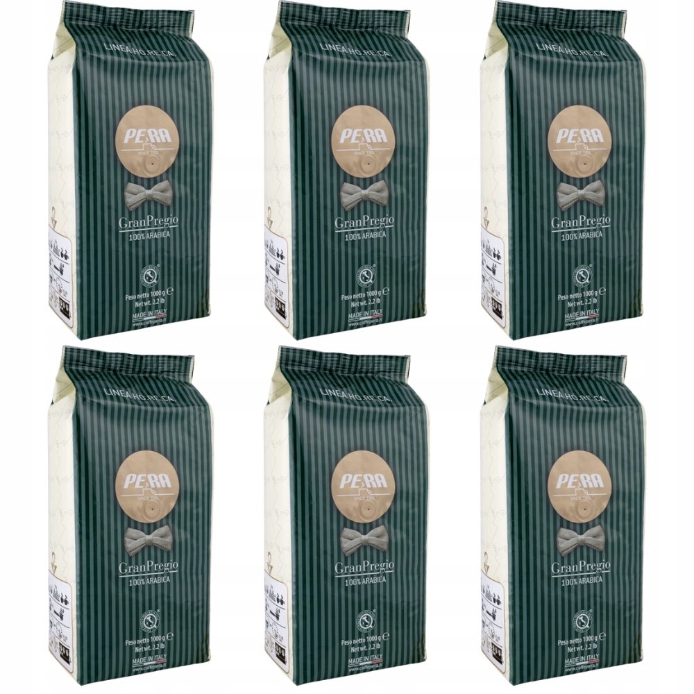 Kawa ziarnista Pera Gran Pregio 100% arabica zestaw 6kg włoska kawa