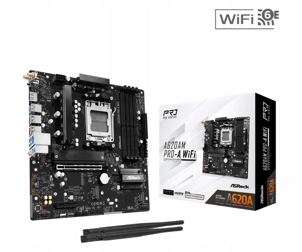 ASRock Mb Sc AM5 A620AM Pro-a Wifi, Amd A620A, 4xDDR5, 1xHDMI, Wifi…