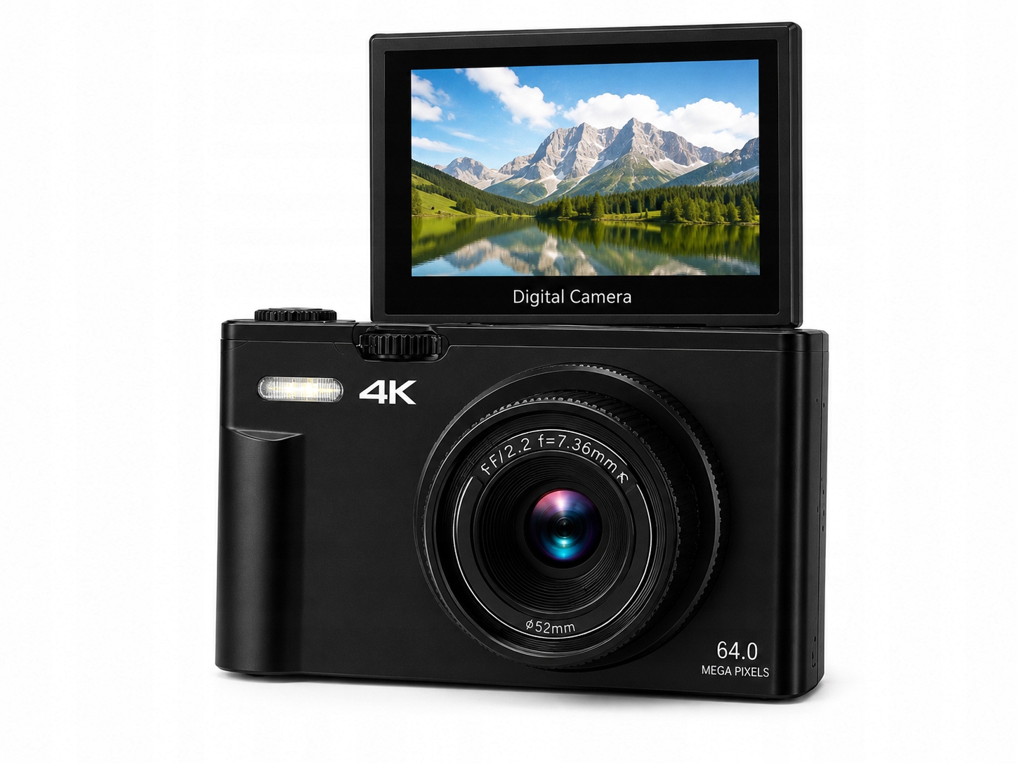Kompaktní Digitální Fotoaparát S Selfie 16X Zoomem 4K 64MP 32GB