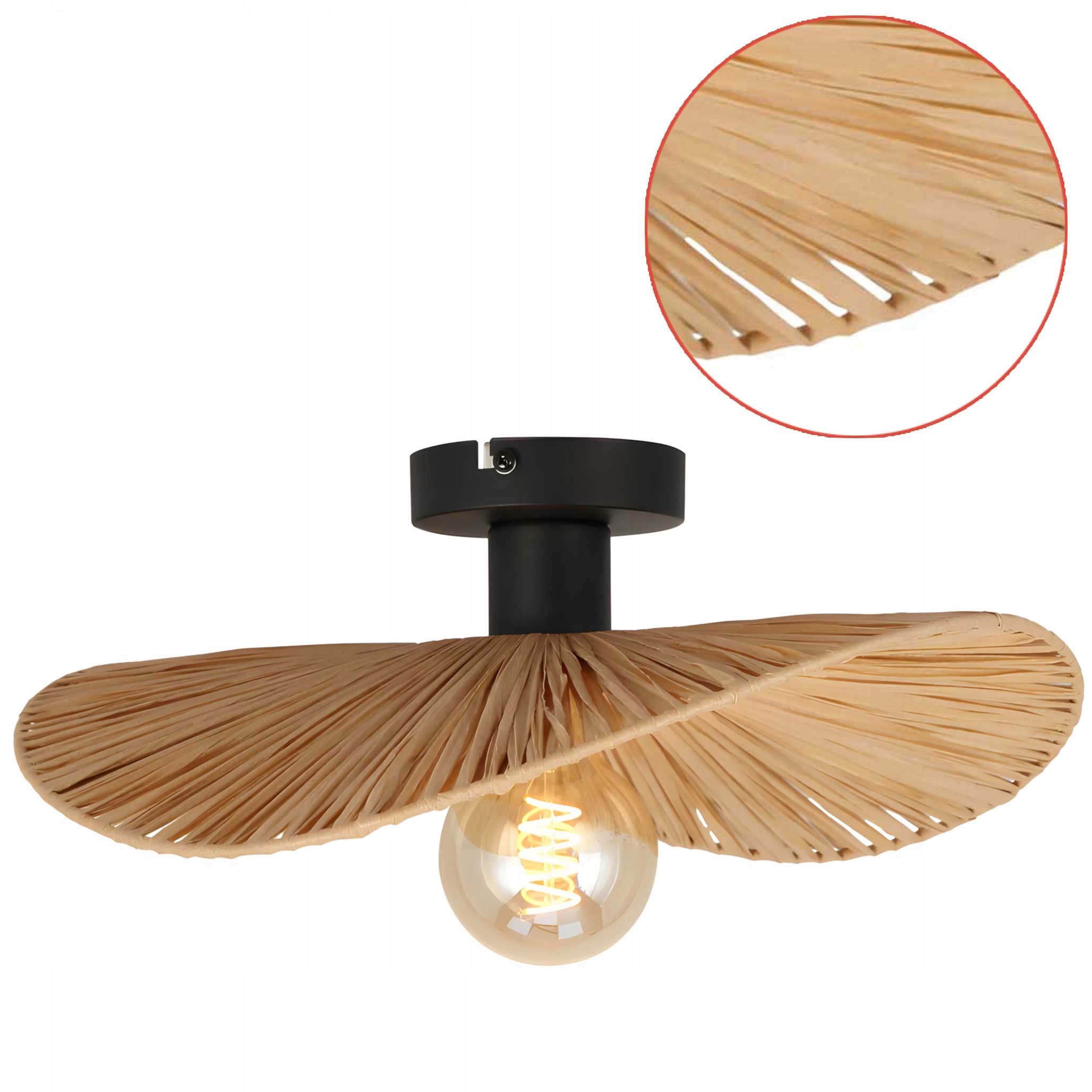 Stropní Svítidlo Boho Hat 41, prolamovaný lustr, bambus Tráva , juta