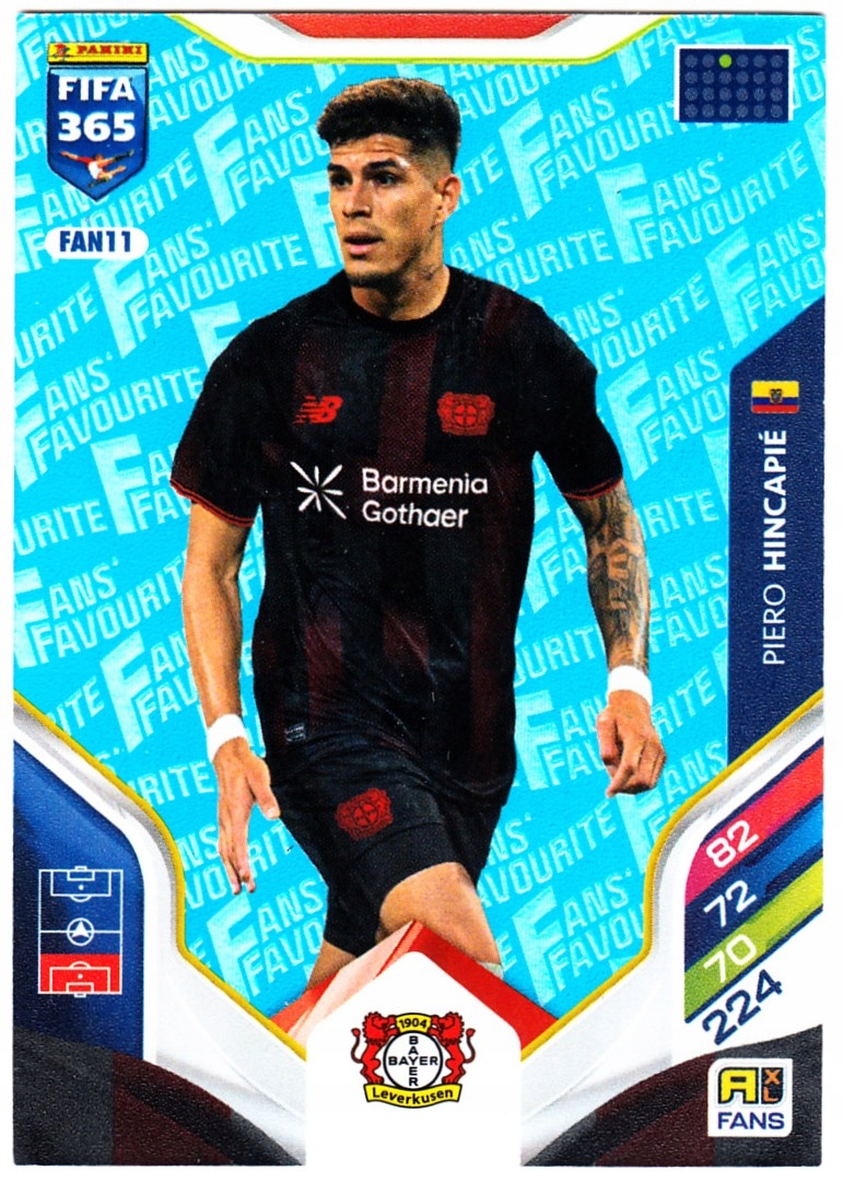 Panini Fifa 365 2026 Fans' Favourite Piero Hincapié FAN11 Niebieski (Blue)