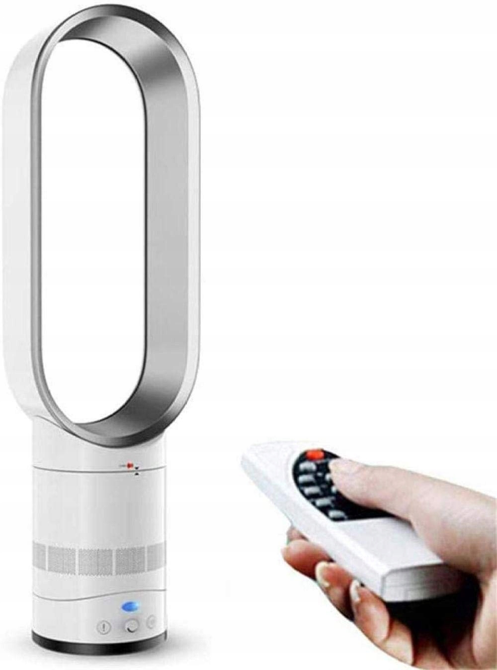 Stojanový stĺpový ventilátor 200 W strieborný s diaľkovým ovládaním a osciláciou