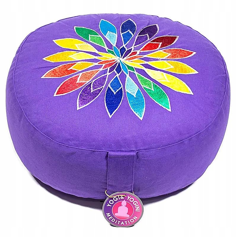 Polštář pro meditaci fialový, vícebarevný, 33 x 13 cm