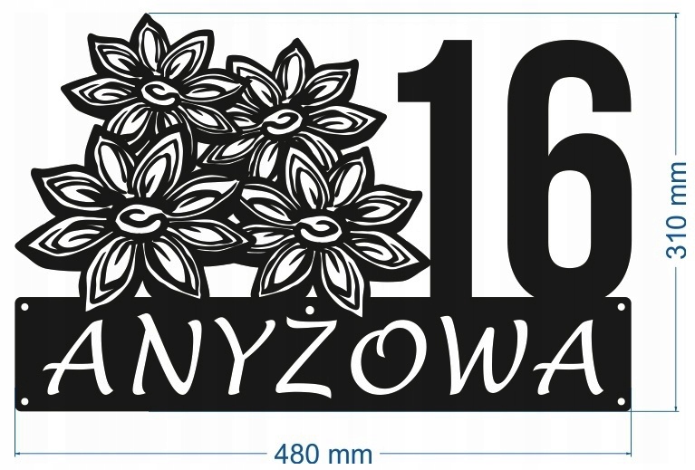 Číslo Na Dom 80 cm Tabuľa Adresa Ocel 2 mm Grafika 45