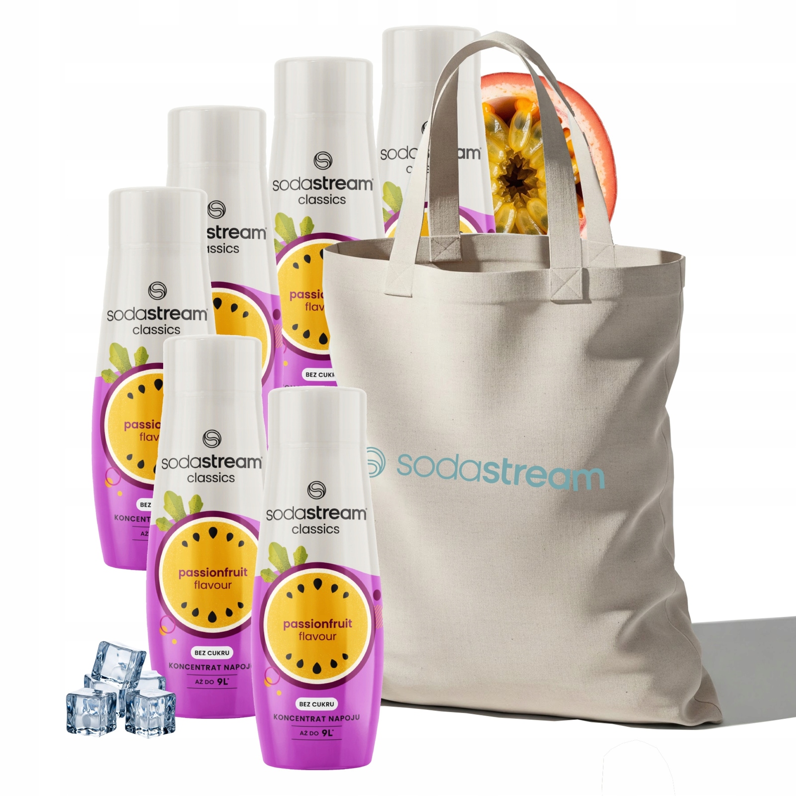 Sada sirupů do vody SodaStream Marakuja Bez cukru 6x440 ml sáček Bonus