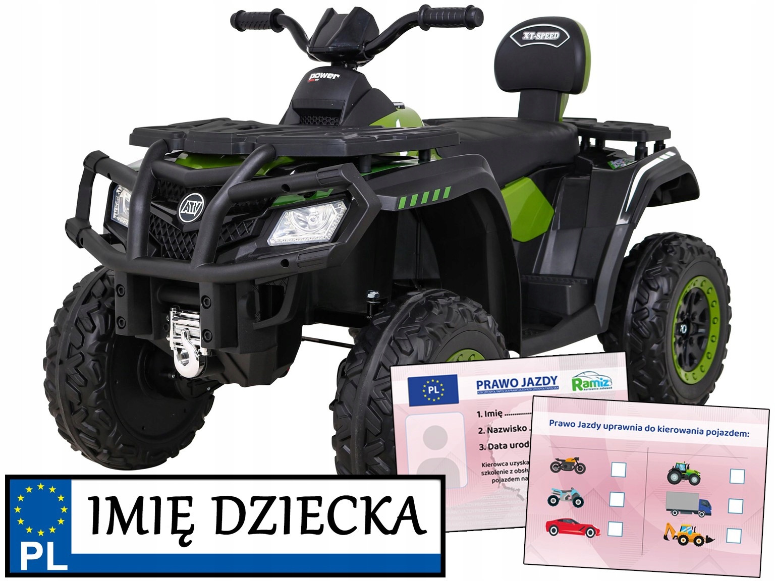 XT-Speed quad elektryczny dla dzieci 4 silniki 80W pasy Led audio Fm