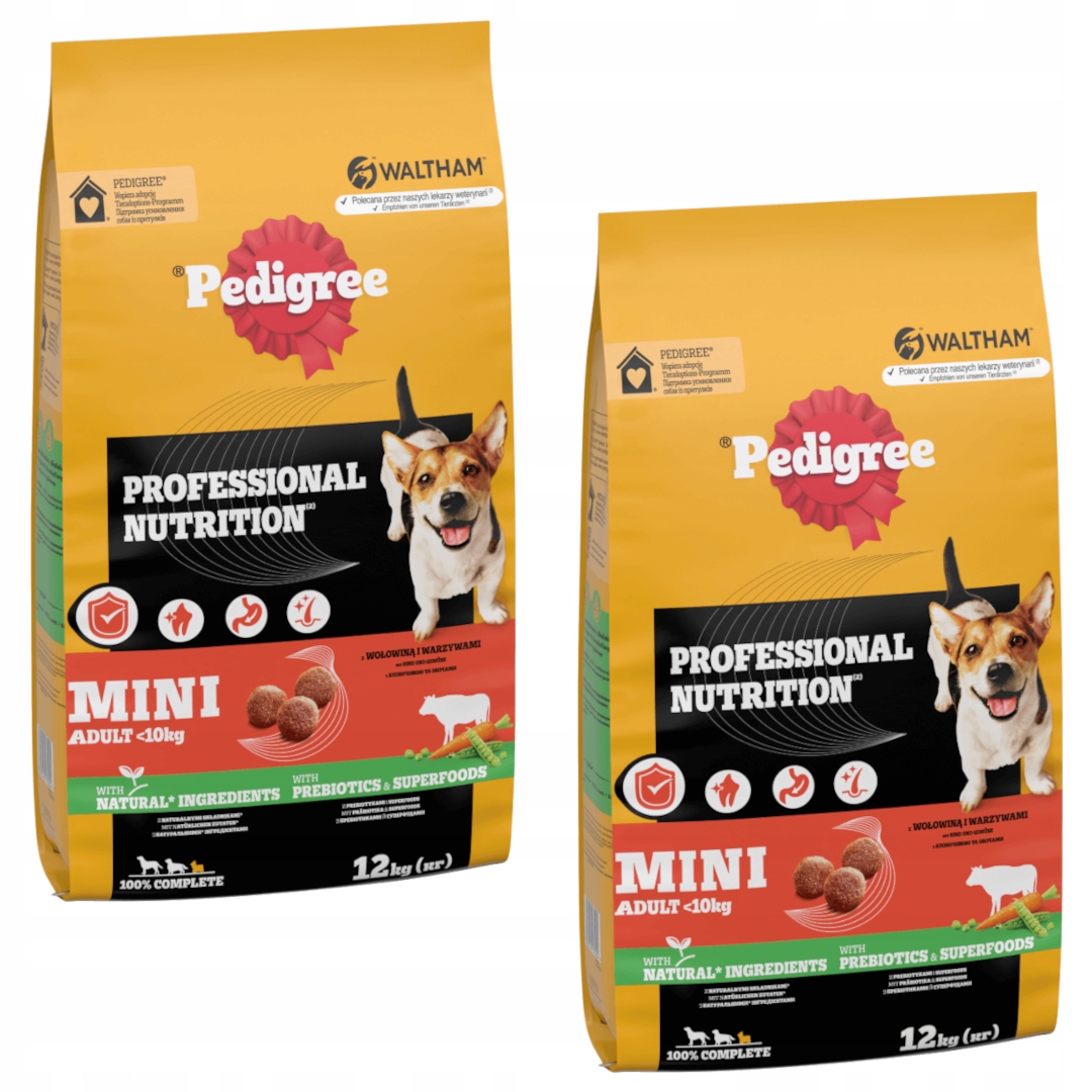 Pedigree Professional 2x12 kg Krmivo pro psy malých plemen Hovězí maso Se Zeleninou