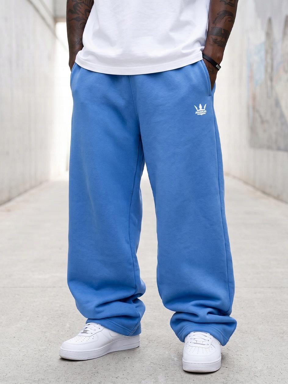 Široké pánské teplákové kalhoty Baggy Modré Jigga Logo Drawcord L