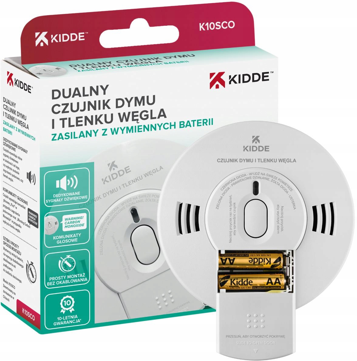 Snímač oxidu uhoľnatého a dymu 2v1 Kidde K10SCO