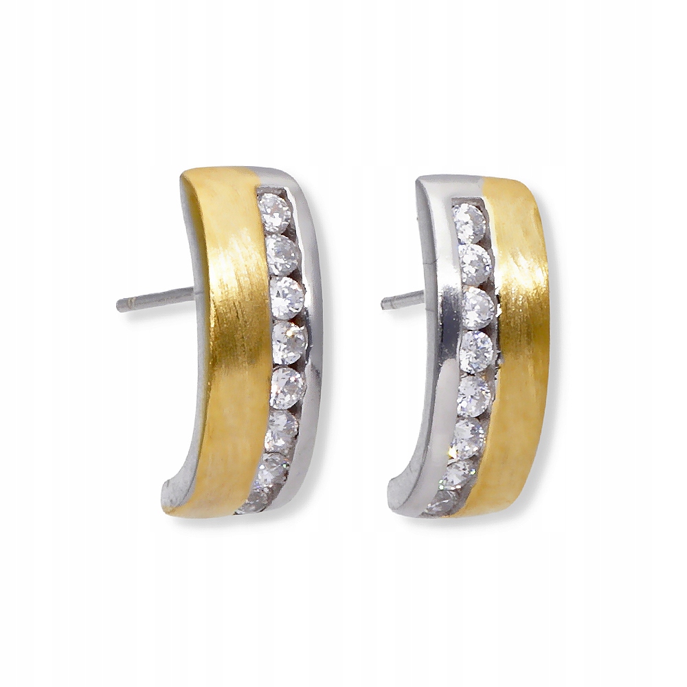 

Kolczyki srebrne złocone Ag 925 z cyrkoniami Z007K