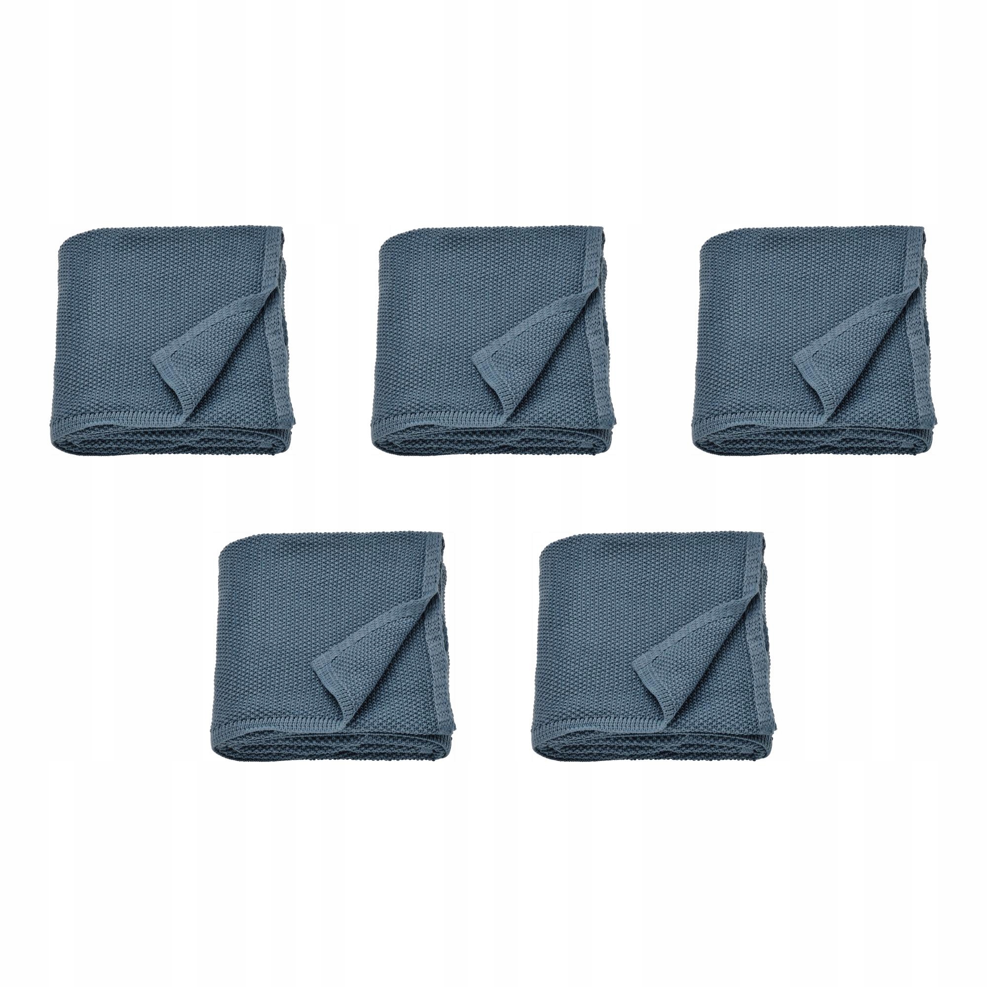 5 ks pléd Humlemott modrošedý 130 x 170 cm recyklovaný