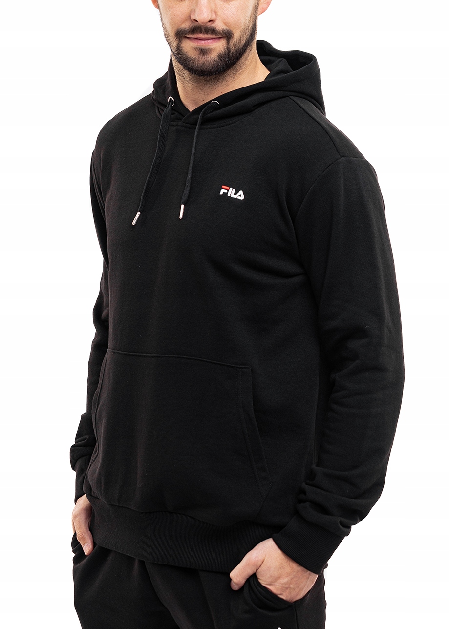 Pánská Mikina S Kapucí Fila Hoodie Sportovní tepláková Bavlna Černá vel XL