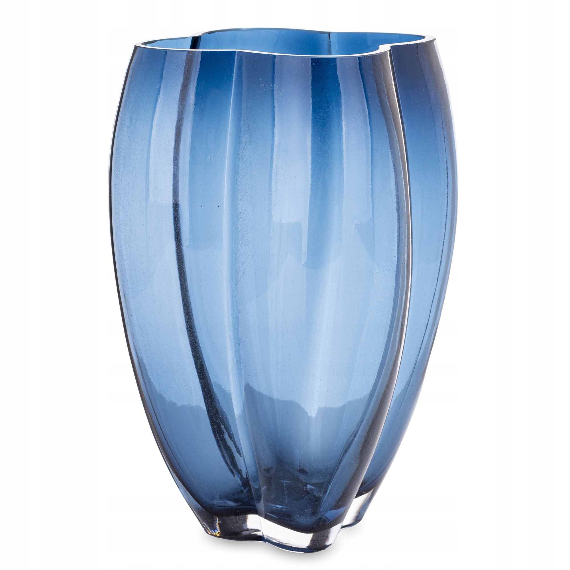 Skleněná Váza Na Květiny, Elegantní Dekorace Do Pokoje, Modrá, 25 CM