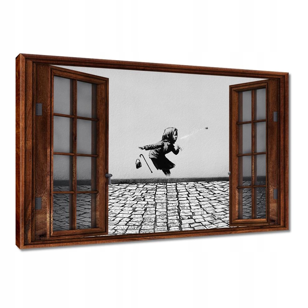 

Obrazy 120x80 Banksy Babcia Achoo Psik