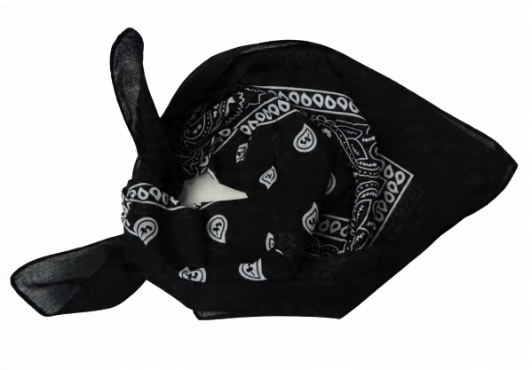

CHUSTKA100%bawełna wzór Bandana Czarna 53/53 cm