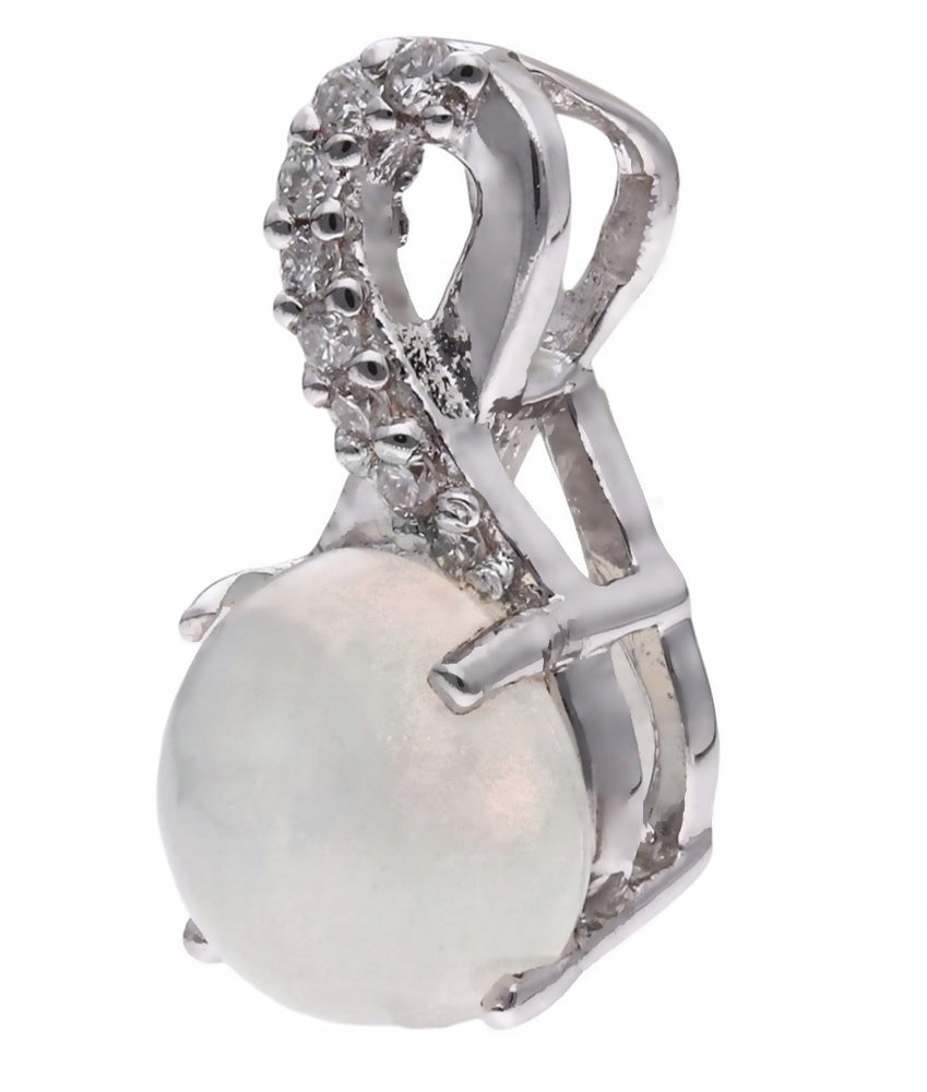 Stříbrný přívěsek Ag 925 opál s diamantem CVD-3441-P-OP