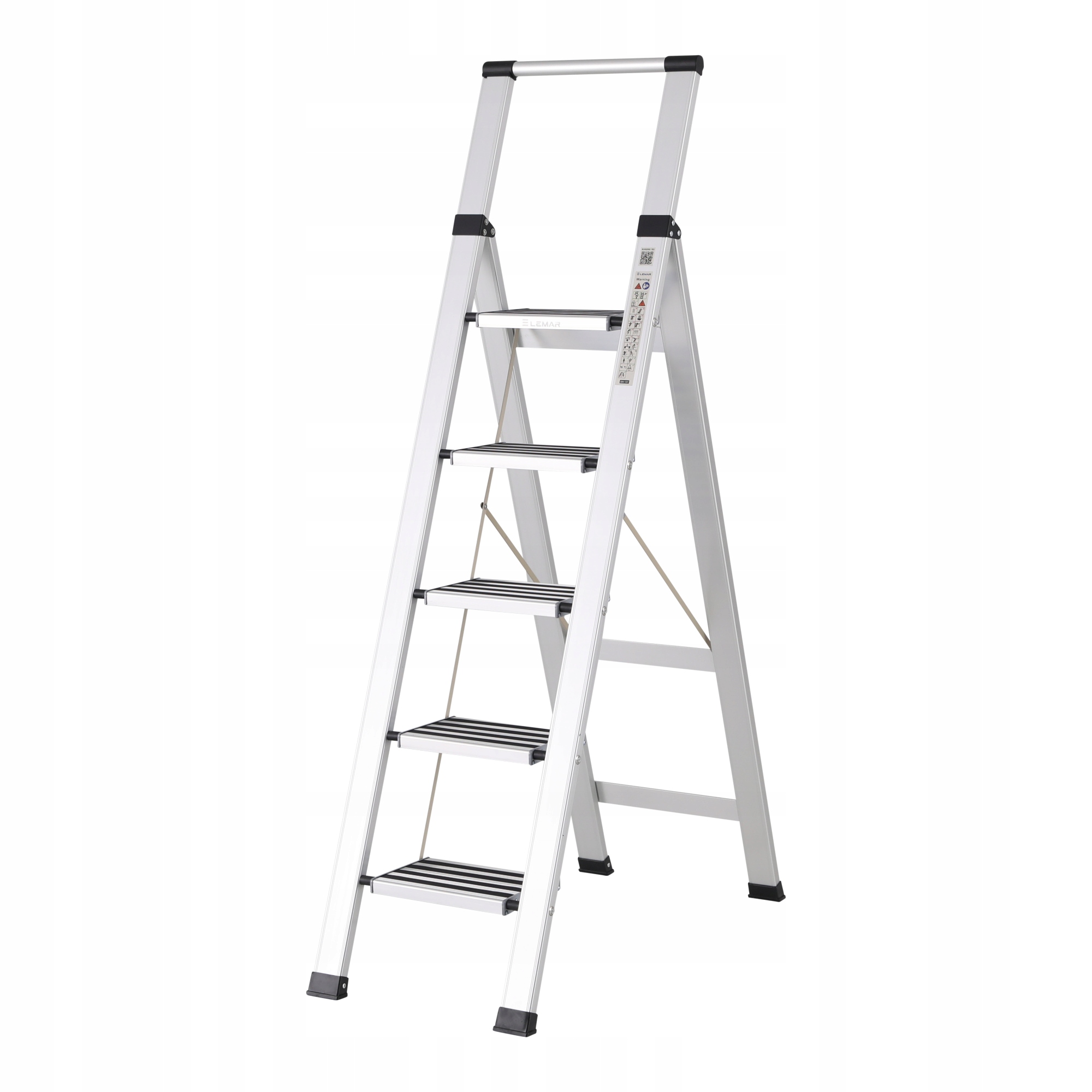 Žebřík 5-stupňový hliníkový skládací Slim Space Lemar 030205