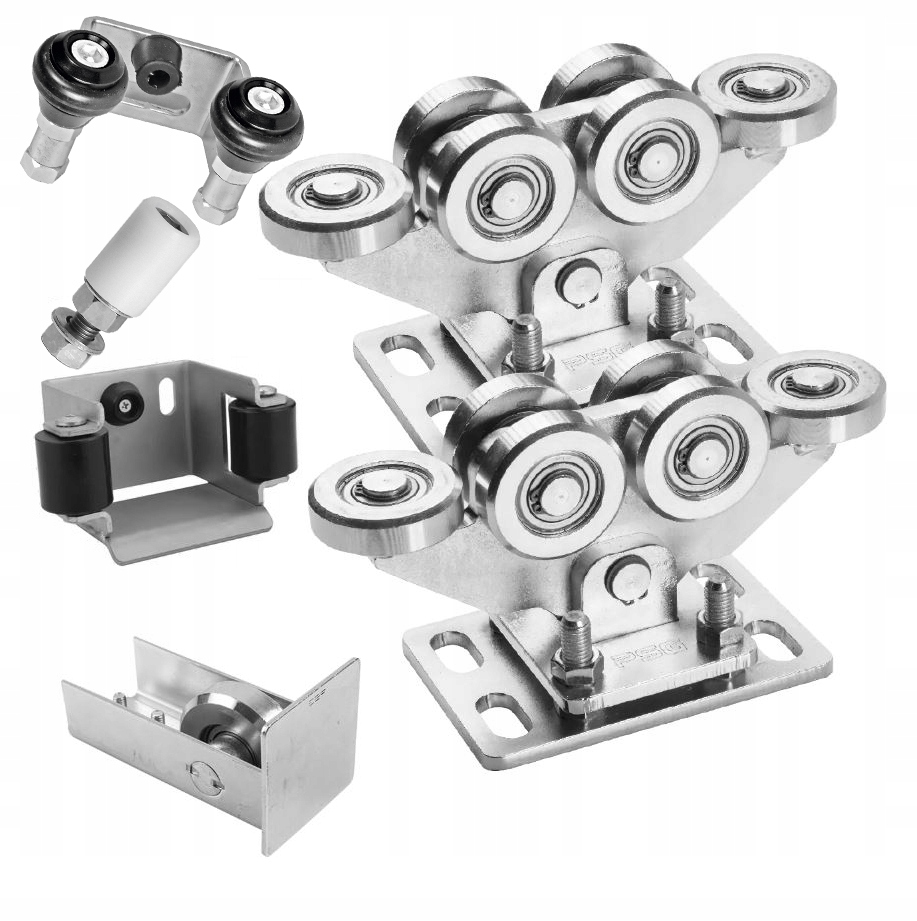 Vozíky Na Posuvnú Bránu Sada Oceľových Vozíkov 6 Valčekov 80x80x5 MM